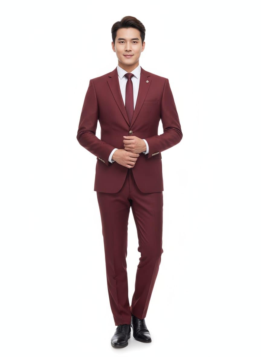 Modern Slim Fit Light Blue 3-Piece Business Suit, Professional Formal Wear, Classic Cut with Navy Tie-picture-17
