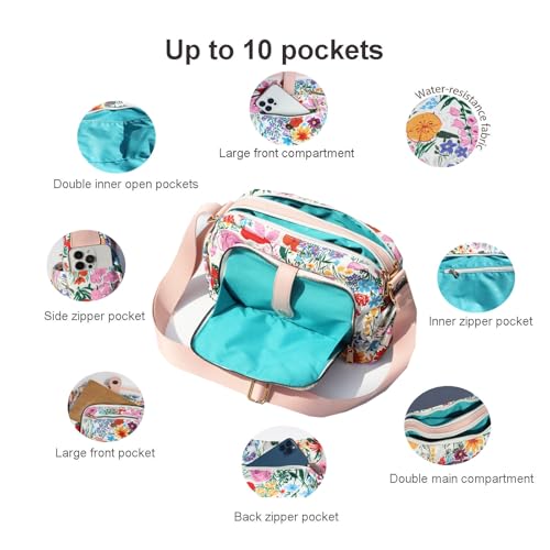 ESVAN Women Fashion Crossbody bags for Women Multi Pockets Cell Phone Camera Shoulder Handbags Travel Purse3