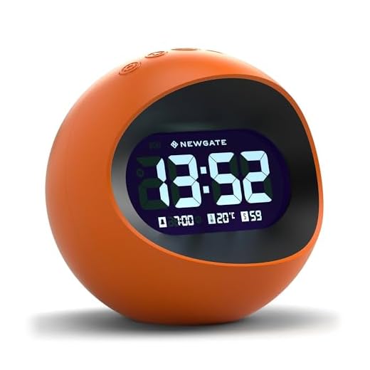 NEWGATE® Digital Centre of The Earth Alarm Clock - Bedside Clock - Desk Clock - Digital Clock - Digital Alarm Clock - Bedroom Accessories - LCD Display - Office Clock (Orange)