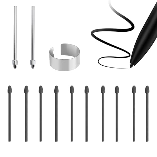 10Pcs Pen Tips + 2 Pcs Titanium Alloy Replacement Compatible with Re-markable 2 Soft Pen Tips Replacement for Marker 1/2 Stylus Marker P-en Plus Supports 4096 Pressure Sensitivity/Tilt Includes Tool