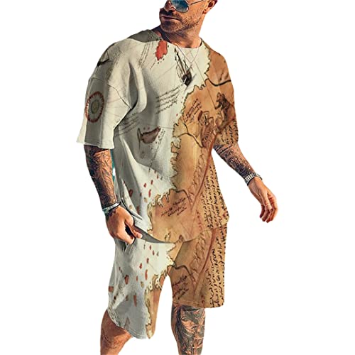 Ensemble d'été 2 pièces haut de gamme t-shirt et short pierre de soleil Kz-ot103