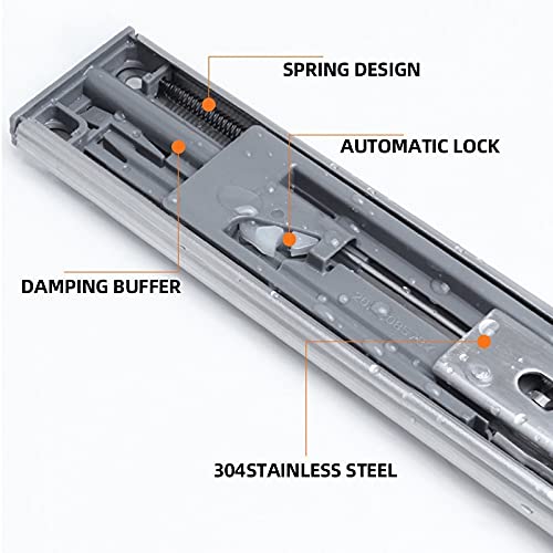 10 "-22" Szuflady Ze Stali Nierdzewnej, Amortyzowane Ciche Zamknięcie Trzech Sekcji Sliding Rails Meble Sprzęt(10inch)