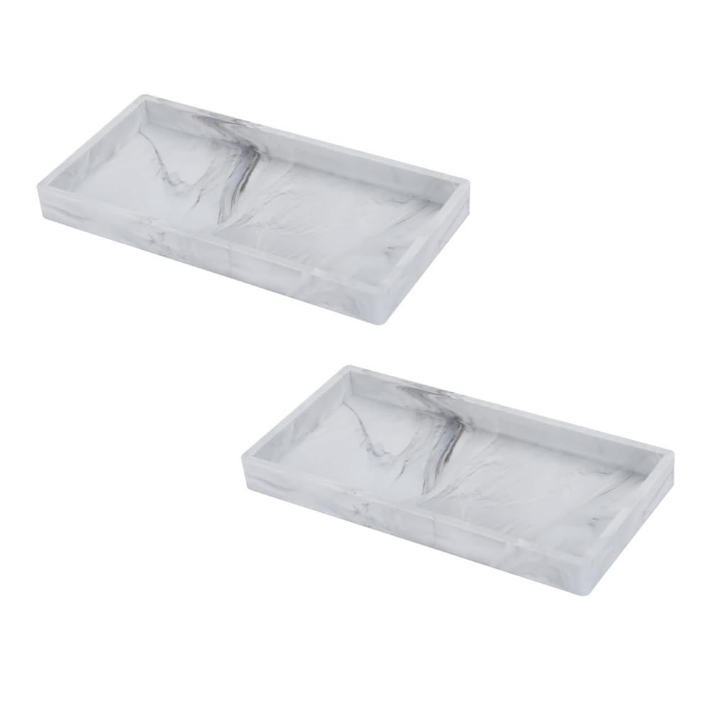 CTRLZS Bathroom Counter Tray Advanced Bathroom Sink Tray Shatterproof Rectangular Bathroom Tray Soap Distribution Tray B