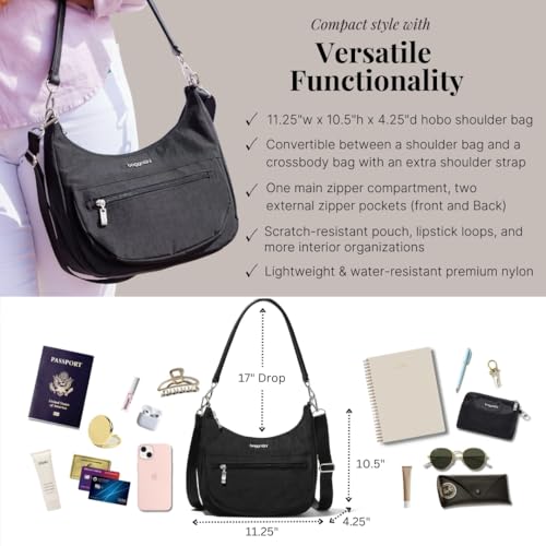 Baggallini Modern Pocket Half Moon 11"x10.5" Shoulder Women W/Replaceable Straps Converts to Crossbody Bag4