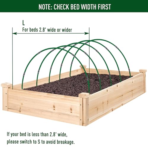 MAXPACE Greenhouse Hoops DIY for 3 Feet Growth Tunnels and Up, Rust Free Fiberglass Support Hoop Frame for Garden Fabric, DIY Plant Support Garden Stake, Gardening Supplies, 50 Pcs