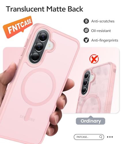 Image of FNTCASE for Galaxy A37 5G Phone Case: Samsung A36 5G Case [Compatible with Magsafe] Matte Translucent [Screen Protector] Military Grade Protection for Samsung A37 & A36 Cases - Light Pink