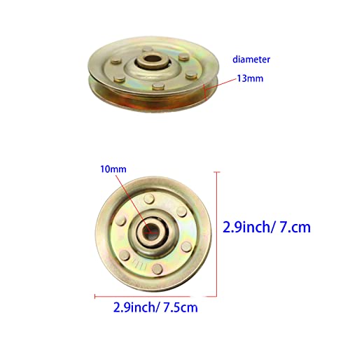 Heavy Duty Garage Door 3”Pulley Kit With 2 Stationary Pulleys And 2 Rear Wheel Pulleys With Clevis Fork, 3/8”Bore 200Lb Load Rating, Screws Included #TOP2