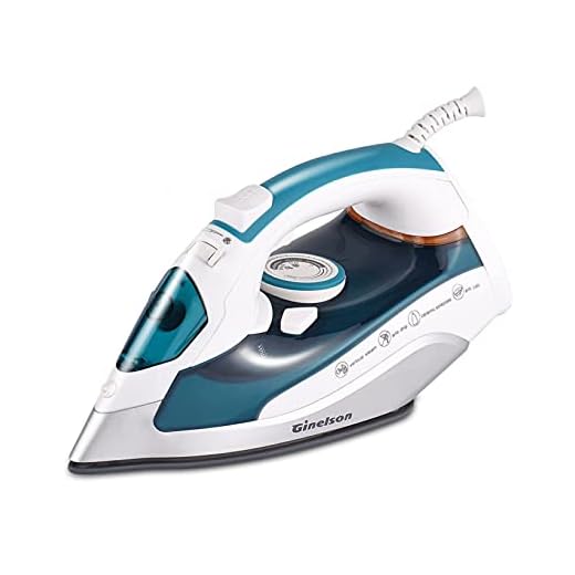 Ginelson Plancha de Vapor, Plancha Ropa 2400W con Anti-Escala, Control de Vapor y Temperatura Variable, Revestimiento Ceramic Coat, Anti Goteo, Auto Limpieza Antical,Depósito de 300 ml