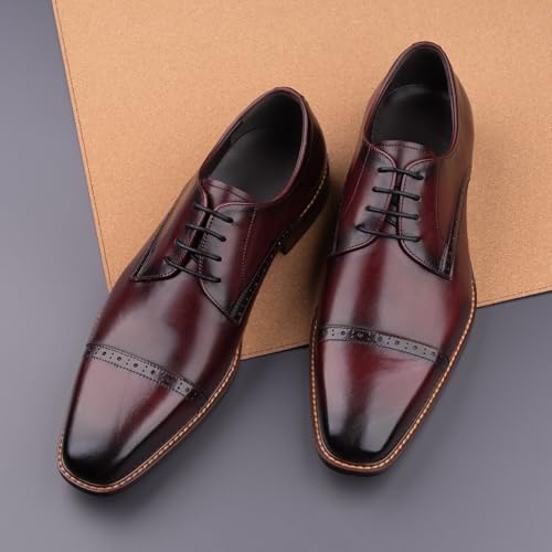 Premium Men's Genuine Leather Oxford Dress Shoes - Handcrafted Formal Business Lace-Up Shoes for Office & Professional Occasions3