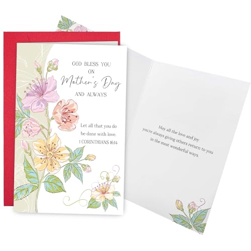 RollupJoy Mothers Day Card for Mom Stepmom, Religious Mother’s Day Card for Grandmother Godmother, Wife Mothers Day Cards Gifts, God Bless You on Mother’s Day