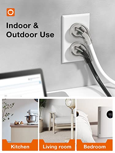 14/3 Extension Cord 15Ft White With Elbow Flat Plug, Heavy Duty 14Awg 1875W 15A, Etl Listed, Addlon #TOP6