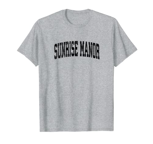 Sunrise Manor Nevada NV Vintage Deportes Atléticos Negro Diseño Camiseta