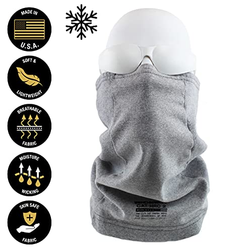 Flame Resistant Winter Neck Gaiter Face Mask - One Size (Light Gray) #TOP2