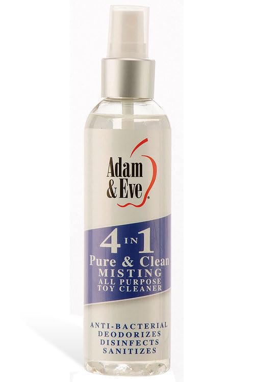 Adam & Eve Sex Toy Cleaner, 4 In 1 Pure And Clean Misting Spray, Fast Acting Misting Spray For Adult...