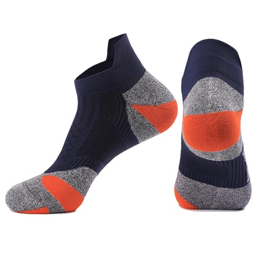 Men’s Running Socks Non-Slip Cushioned Moisture Wicking,Material Coolmax for Gym Sports Basketball (1 Pair)