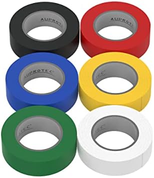 AUPROTEC 5 x taśma izolacyjna zielona 15 mm x 10 m VDE taśma izolacyjna PVC elektryk taśma klejąca DIN EN 60454-3-1
