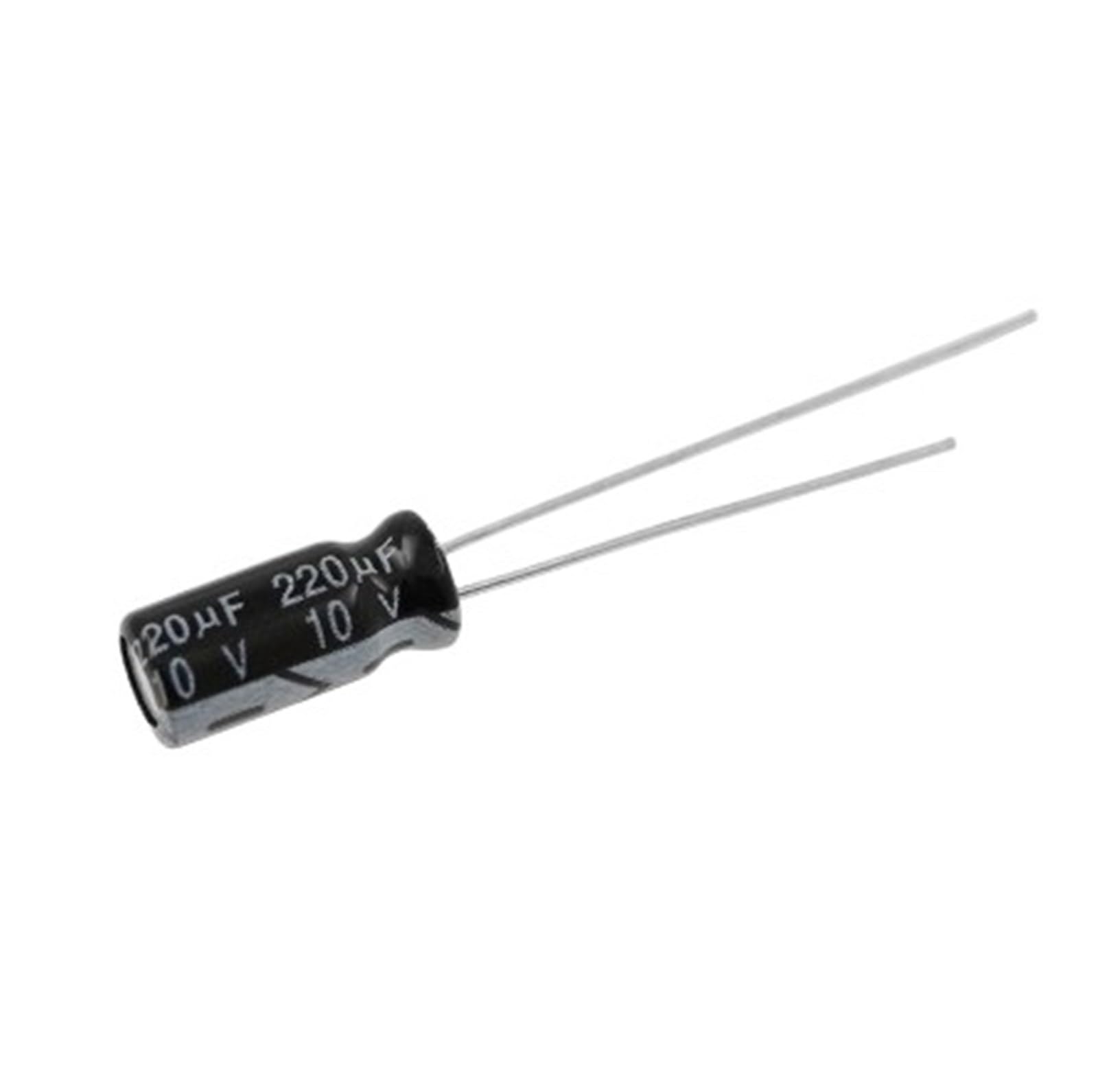 Condensateur électrolytique 10V 220uF en aluminium 5x11mm pour circuit imprimé - Lot de 1000 pièces