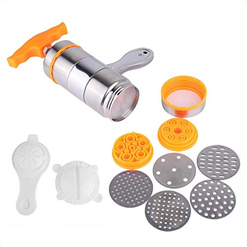 Omabeta Máquina de Hacer Pasta Manual de Acero Inoxidable para el hogar, Prensa para noddles, máquina para Hacer Fideos, máquina para Pasta, Prensa, máquina para Hacer Naranjas con 7 moldes