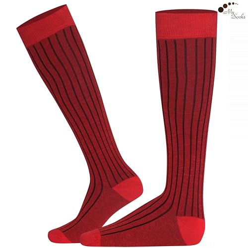 Image of Mysocks Knee High Socks for Women Men Combed Cotton Seamless Toe Tall Long High Socks