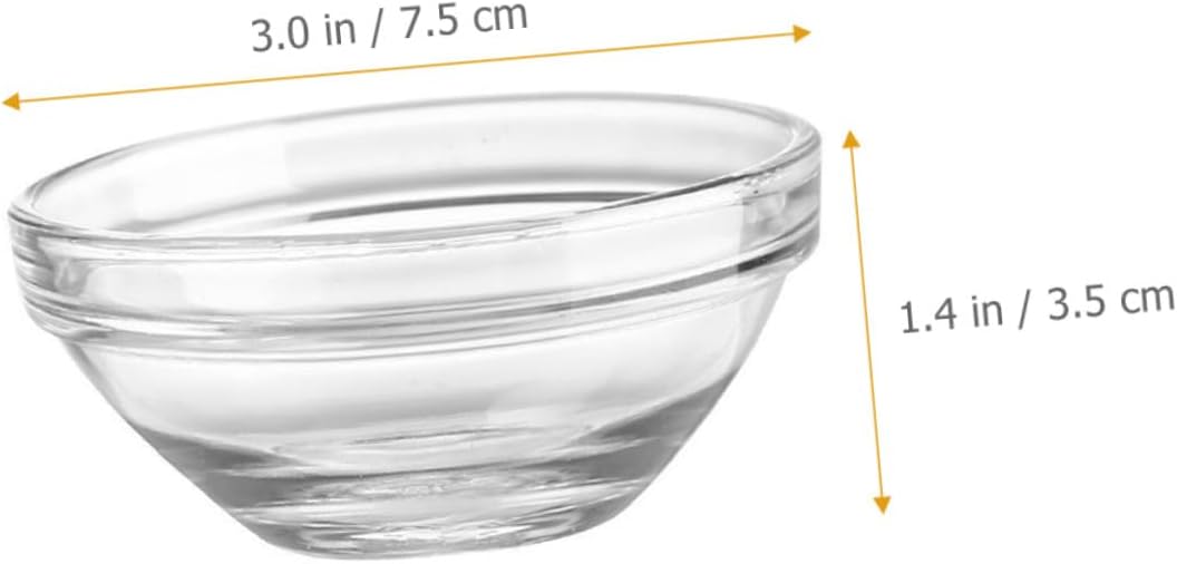 12pcs Glass Bowls Dessert and Ice Cream Bowls Transparent Glass Serving Dishes for Salad Fruit Snacks Kitchen Food Prep