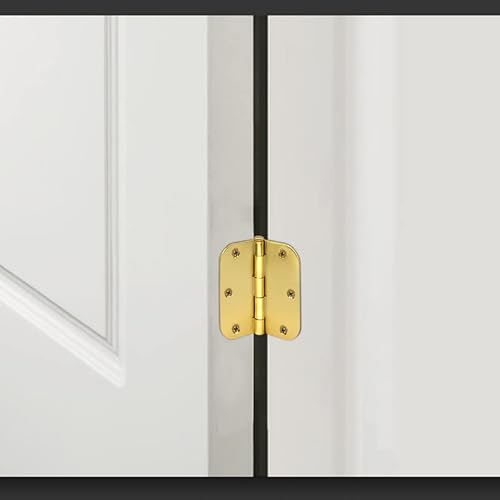 Nizado 20 Pack Polished Brass Door Hinges,3.5 Inch X 3.5 Inch Brass Hinges With 5/8" Radius Corners,Interior Door Hinges, Gold Hardward Hinges For Doors And Cabints. #TOP4
