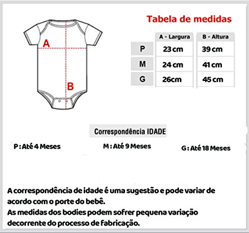 Body de Bebe Estampado Personagens Anime Menina 0-18 Meses + Laço Cor:Laranja;Tamanho:P