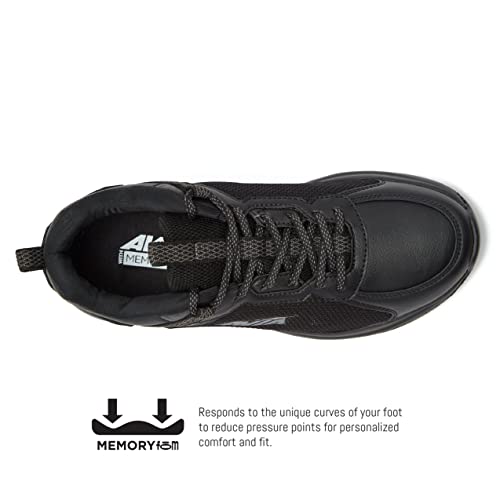 Avia Canyon Sr Black Non Slip Shoes For Men, Water Resistant Men's Restaurant, Work & Food Service Sneakers - Black/Black, 15 Medium #TOP3
