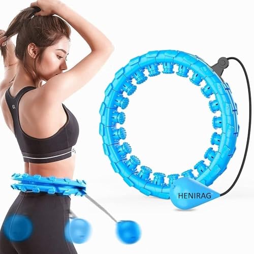 Image of Hula Hoop with Adjustable Weights, Auto-Spinning Ball, Fitness Exercise Hoop Henirag for Men & Women Adults and Kids-Multi Color