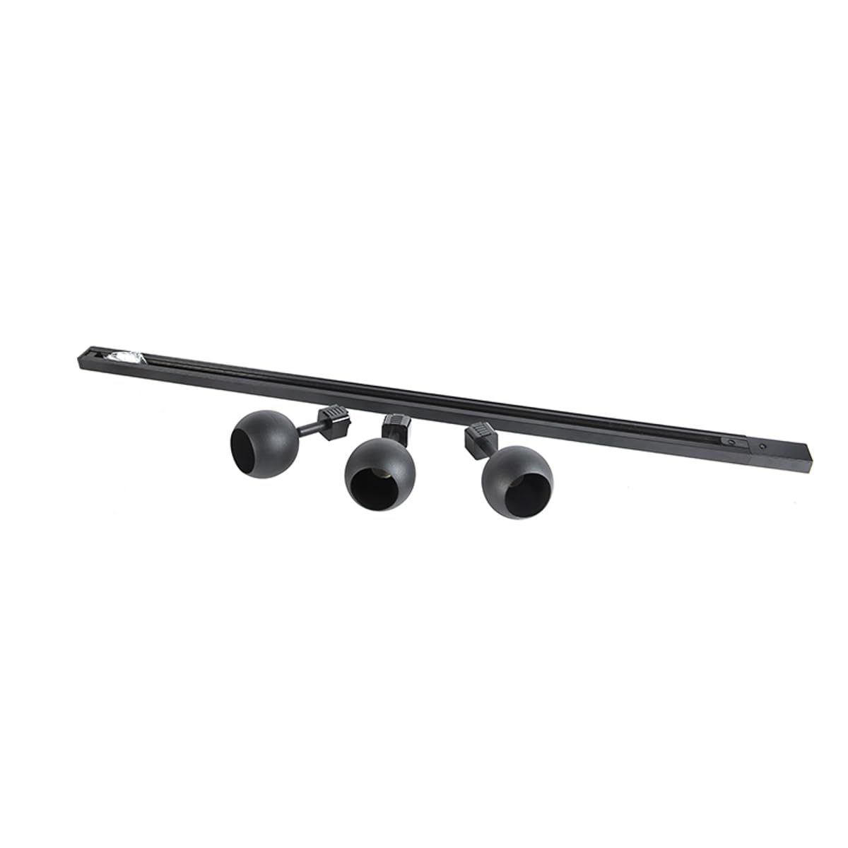 Qazqa Modern Schienensystem Lampen Komplettset, Schienenbeleuchtung, Deckenstrahler, Deckenspot - Iconic Gissi - Schwarz, 3-flammig, 100cm, Ideal als Küche lampe und