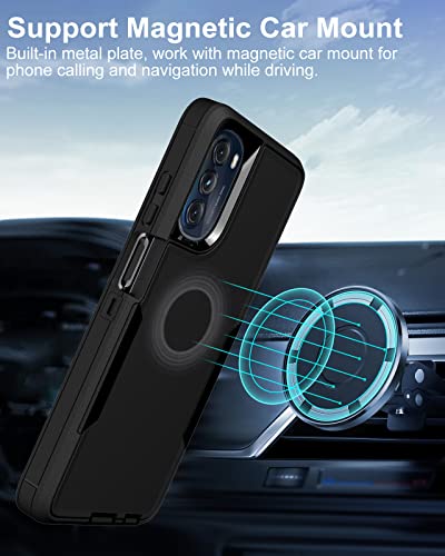 Dahkoiz For Motorola Moto G 5G (2022) Case With Tempered Glass Screen Protector And Dust-Proof Cap, Full Body Protection Silicone Rubber Cover Phone Case For Motorola Moto G 5G (2022), Black #TOP5