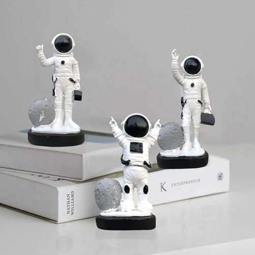 Image of Xtore 3 pcs Astronaut Statues for Home Decor (Pack of 3, Black & White)