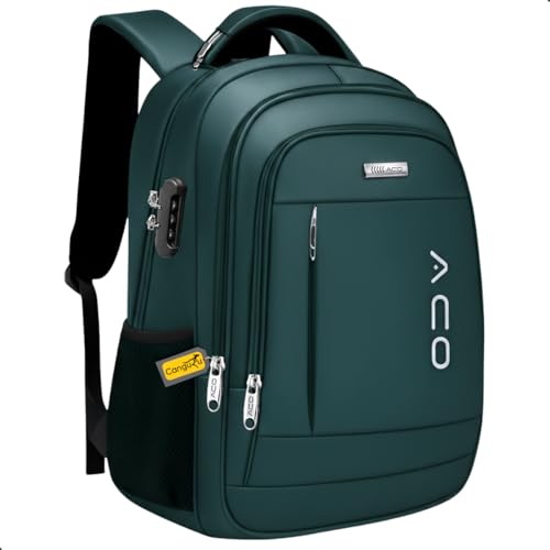 Mochila Notebook Masculina Feminina Antifurto Executiva Saída Fone de Ouvido e USB Urbana Dia a Dia Faculdade Trabalho Escola Reforçada Semi Impermeavel Resistente (Verde)