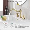 BWE 3 Hole Bathroom Faucet BWE Widespread 2 Handles Cross Knobs Antique Brass Sink Faucet Basin Mixer Tap Matching Metal Pop Up Drain with Overflow and Supply Lines