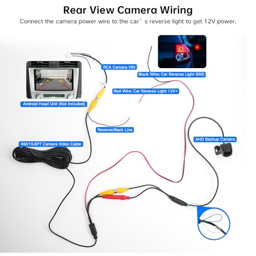 Image of 1080P Car Reverse Camera with Night Vision, 170 Angle, CVBS Switch | IP69 Protection Suits Wet Conditions; AHD 1920 x 1080P Output Gives Clear Rear View for Cars, Pickups, Trucks, SUVs and RVs