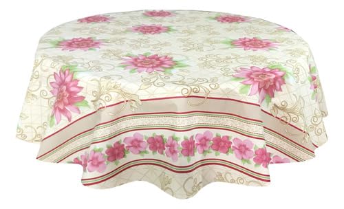 Genérico, Plastico térmico Toalha Mesa Redonda Jardim 4 Cadeiras 1,40m Nome do desenho:Jardim;Cor:co