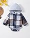 Renotemy Newborn Infant Baby Boy Clothes Winter Baby Boy Fall Outfits Plaid Flannel Baby Hoodie Romper Preemie Baby Clothes for Boys 0-3 Months