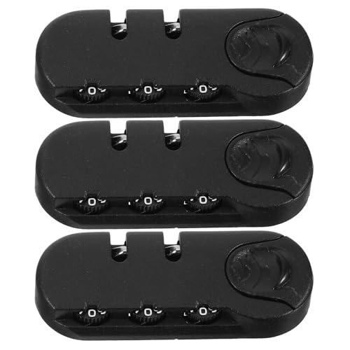 LIFKOME Candado Antirrobo de Combinación de 3 Dígitos para Mochila y Equipaje Candado de Cremallera Seguro Portátil y Compacto 3 Unidades Color Negro Accesorio para Viaje