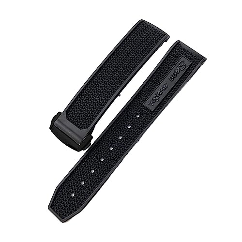 Bracelet montre caoutchouc noir 20mm souple et étanche pour le sport et le quotidien Omega