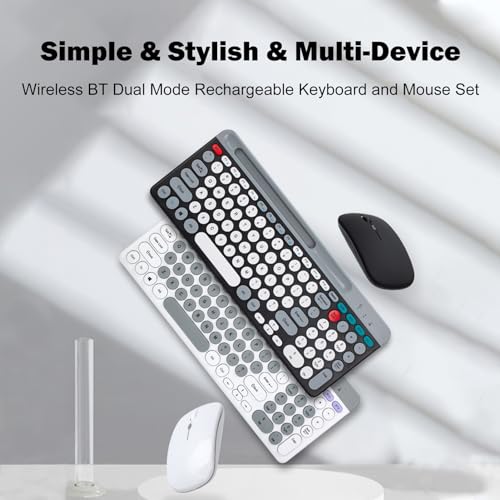 Combo de teclado y ratón inalámbrico Bluetooth de membrana recargable de 2.4G 3