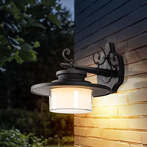 Lanterne LED 12W noire applique extérieure étanche luminaire moderne