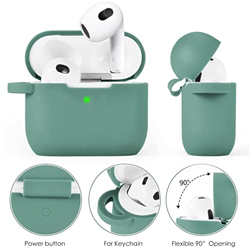 Image of VISOOM Case for Airpods 3 Pink Airpods 3rd Cases 2021 Silicone for iPod 3 Earbuds Case Cover Women Wireless Charging Case with Accessories Girl Bling Keychain for Apple Ear Buds 3rd Generation
