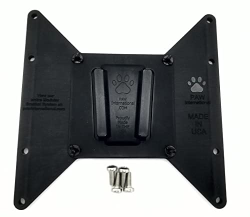 PAW International 200x200mm & 200x100mm VESA Polymer Adapter Plate with PAW Polymer RV TV Bracket Attached | use with Polymer Wall Mount, Sold Separately | Includes M6 Screws