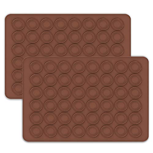 Macaron Silicone Mat LangRay 48 Capacity Non-Stick Macaroon Baking Mat Reusable Baking Mold for Macarons Cookies
