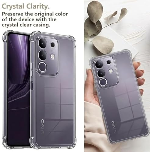 Image of Lustree Compatible with vivo Y31 Pro 5G Back Cover| Clear + TPU Case with 4 Corner Air Cushion Protection & Camera Protection | Slim& Stylus Cover for vivo Y31 Pro 5G