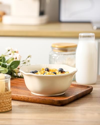 Hasense-Ceramic-Soup-Bowls-20-oz-Cereal-Bowls-Set-of-6-for-Kitchen-Microwave-Oven-and-Dishwasher-Safe-For-Cereal-Fruit-Salad-Ramen-Soup-Noodle-Housewarming-Present-Lotus-Bowls-Beige Hasense Ceramic Soup Bowls 20 oz Cereal Bowls Set of 6 for Kitchen Microwave Oven and Dishwasher Safe For Cereal Fruit Salad Ramen Soup Noodle Housewarming Present Lotus Bowls Beige