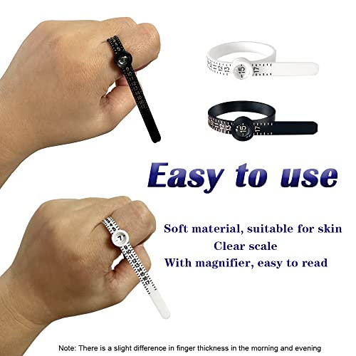 Hayeastdor 2Pcs Ring And Bracelet Sizer Measuring Tool Black Reusable Universal Ring Size Guage For Fingers And Bangle Sizing Tool For Jewelry Measurement He008-B #TOP3