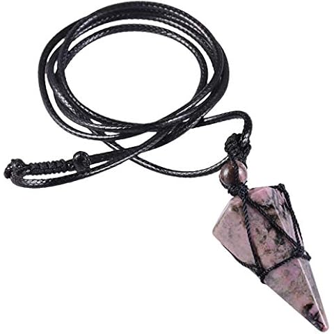 Nupuyai Hexagonal Crystal Point Pendant Necklace Cover
