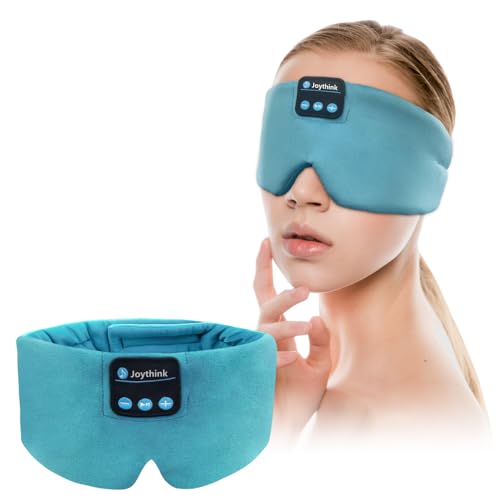 Antifaz de Seda para Dormir Auriculares para Dormir Bluetooth Eye Mask for Sleeping, Diadema inalámbrica para dormir Auriculares para Mujeres Hombres Side Sleepers, Blackout Adjuatable Máscara, Azul