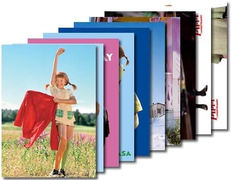 Postkarten MIX aus 10 Karten Pippi Langstrumpf - Motiv: Bunte...