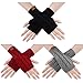 Produktbild ECOMBOS Damen Fingerlose Handschuhe - Winter Armstulpen Handschuhe Damen Pulswärmer Strick Kurzer Gestrickte Halb Fingerlose Fäustlinge